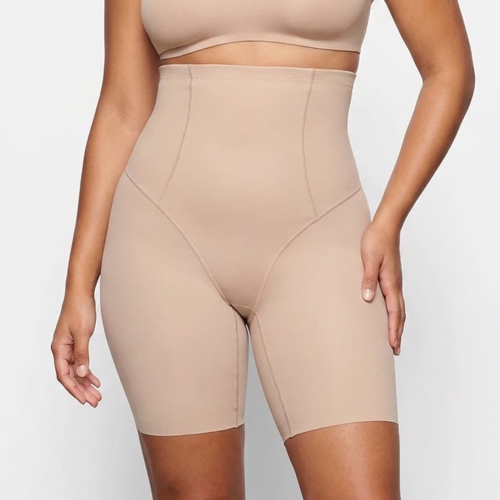 Ekouaer Womens High Waisted Tummy Control Shapewear Shorts Nude Size S-32